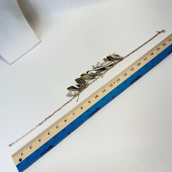 Natasha Chunky Statement Collar Necklace Gold-Tone Chain Adjustable Marked - Picture 7 of 8